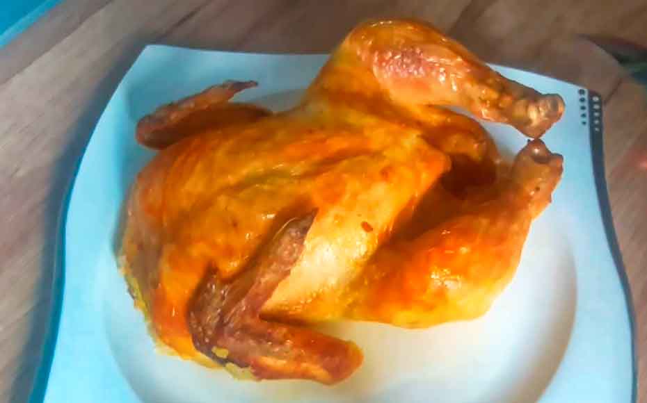 Курица на Соли в духовке, Запеченная куриная тушка целиком