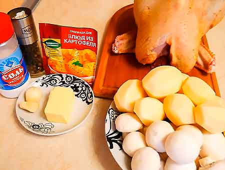 Подготовка продуктов к запеканию курицы целиком