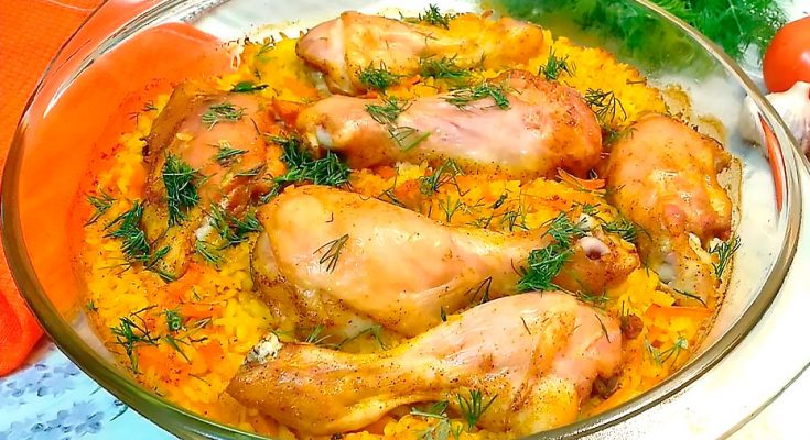 Как приготовить курицу с рисом в духовке на противне и Рис с курицей в духовке. Рецепт на противне, в рукаве, фольге пошагово