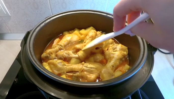 Овощное рагу с курицей и кабачками рецепт в мультиварке