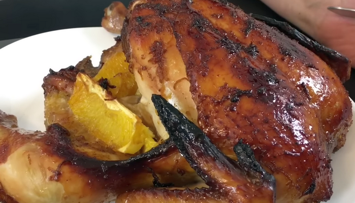 Курица с апельсинами в медово-имбирном маринаде в духовке