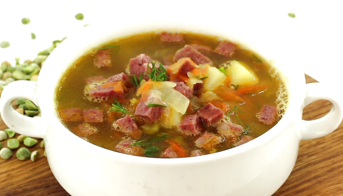 Домашний рецепт горохового супа с говядиной пошагово с фото