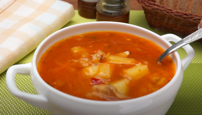 Томатный суп с фасолью на курином бульоне - как приготовить - простой рецепт