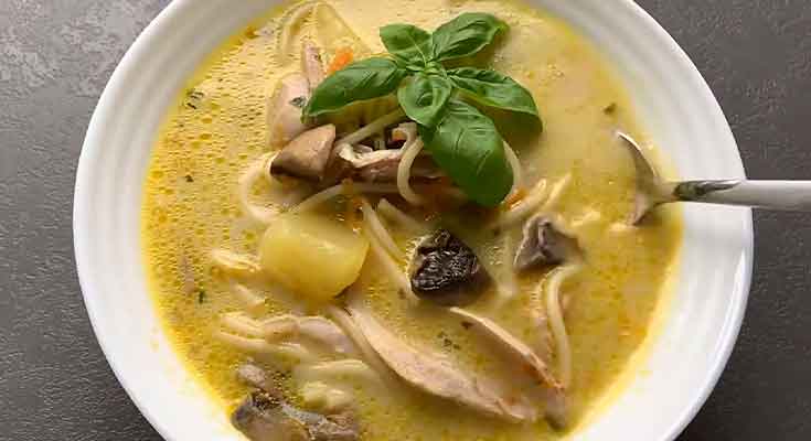 суп с грибами и курицей